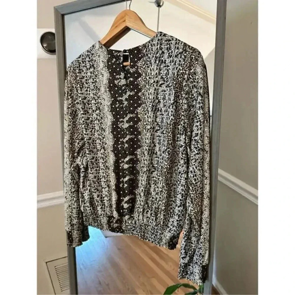 Draper’s And Damon’s Long Sleeve Glitter Blouse Size‎ Petite Large - Picture 4 of 4